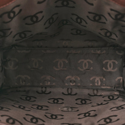 Chanel Calfskin Stitched Chocolate Bar Shopping Tote Dark Brown 5 of 19