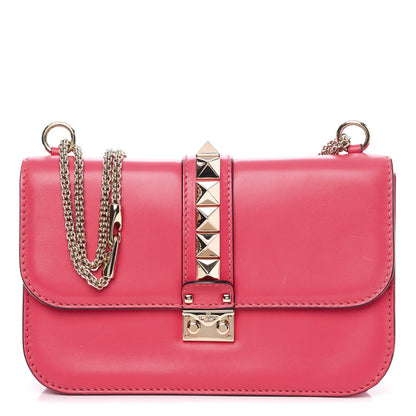 Valentino Garavani Vitello Medium Glam Lock Rockstud Flap Deep Rose 1 of 11