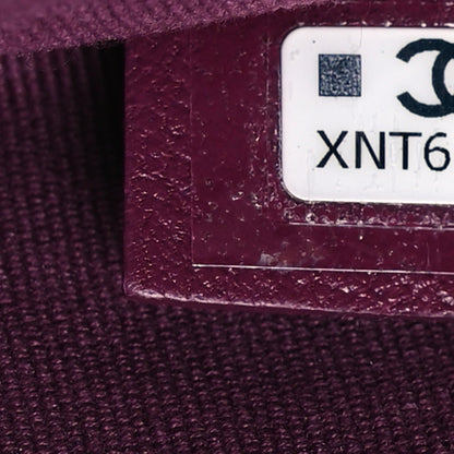 Chanel Lambskin Quilted Zip Card Holder Wallet Dark Purple 8 of 10