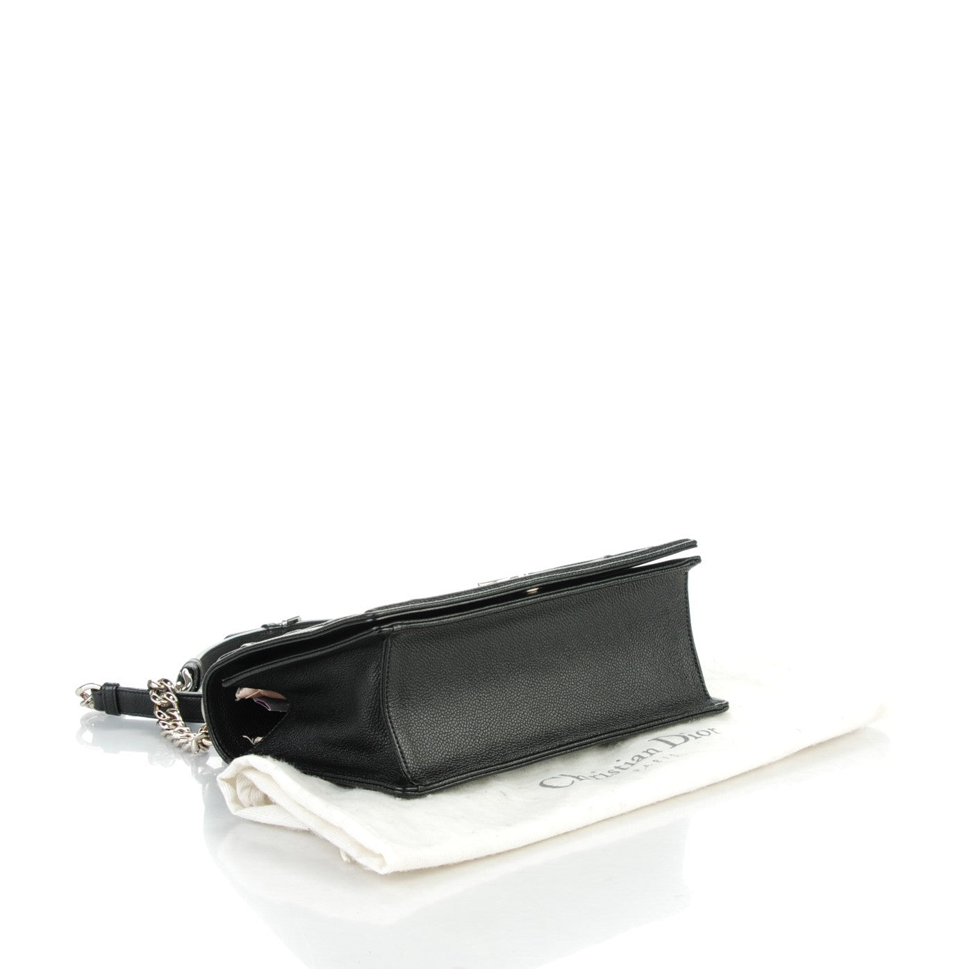 Christian Dior Grained Calfskin Medium Diorama Flap Bag Black 4 of 7