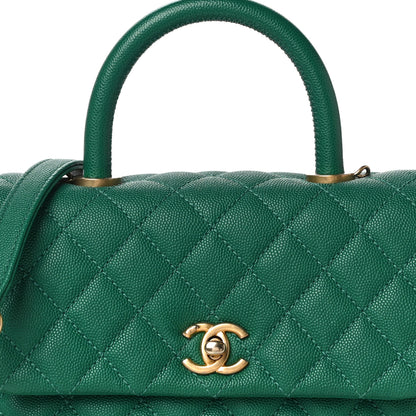 Chanel Caviar Quilted Mini Coco Handle Flap Green 8 of 10