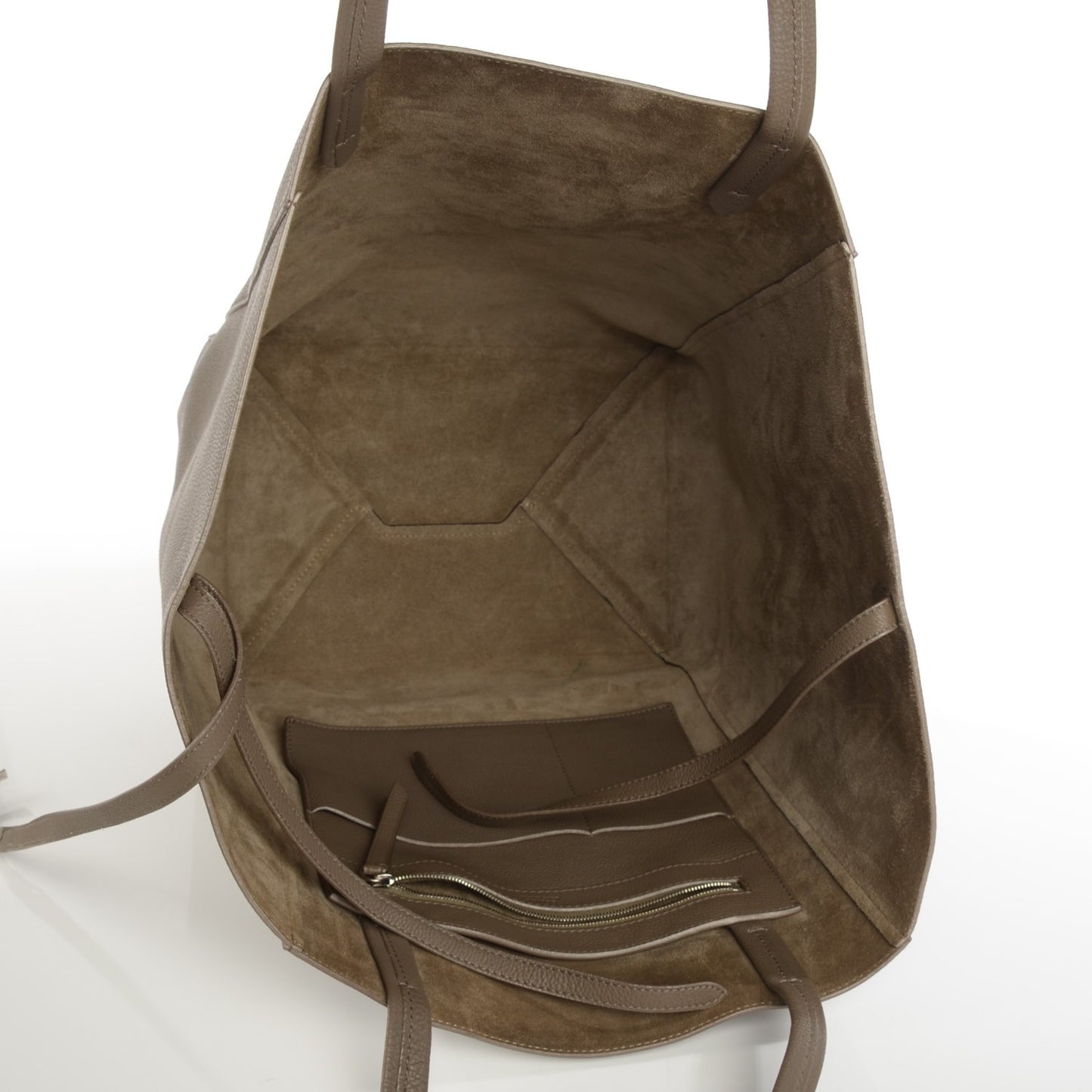 Soft Grained Calfskin Medium Phantom Luggage Cabas Taupe