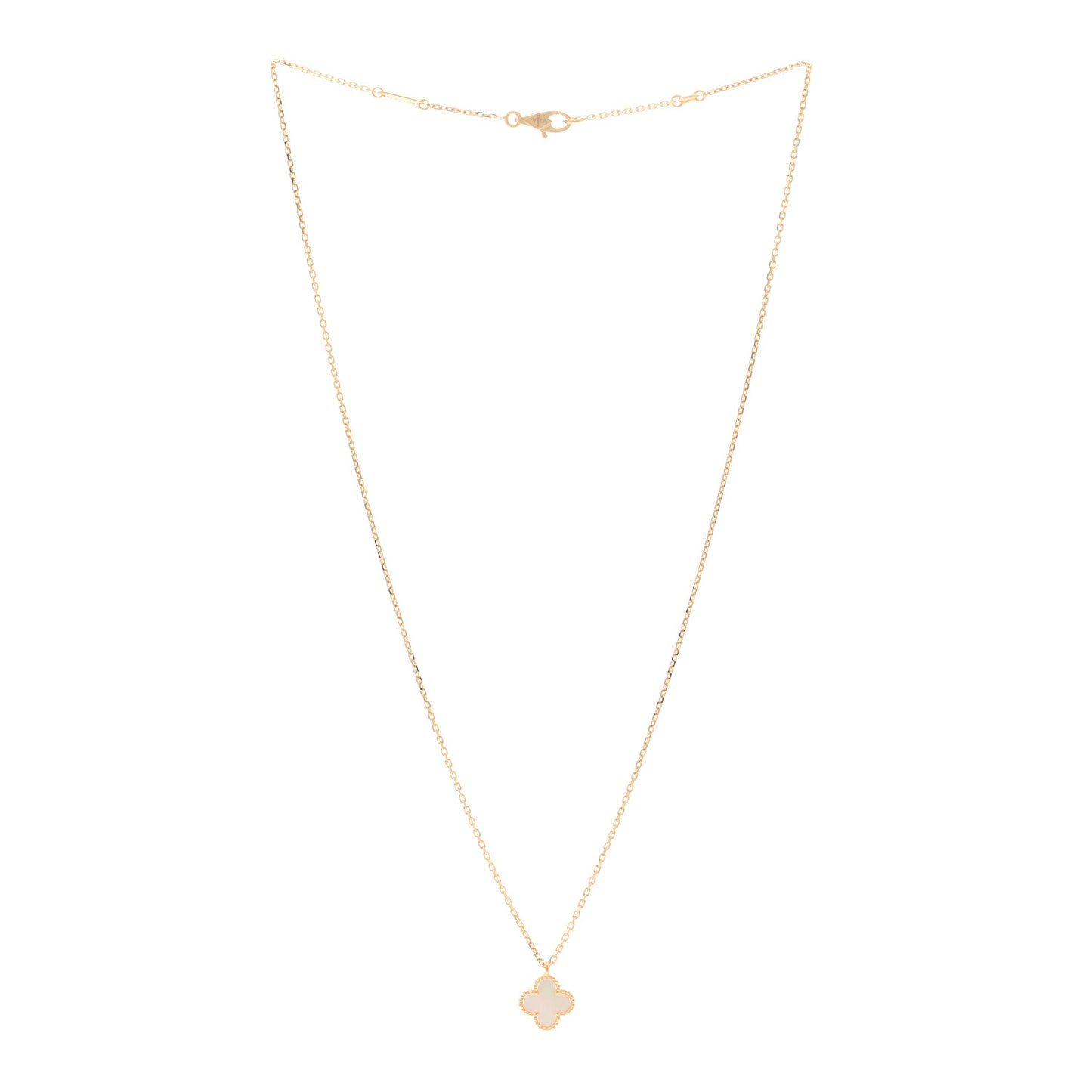 18K Yellow Gold Mother of Pearl Sweet Alhambra Pendant Necklace