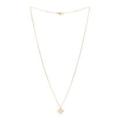 Van Cleef & Arpels 18K Yellow Gold Mother of Pearl Sweet Alhambra Pendant Necklace 3 of 5