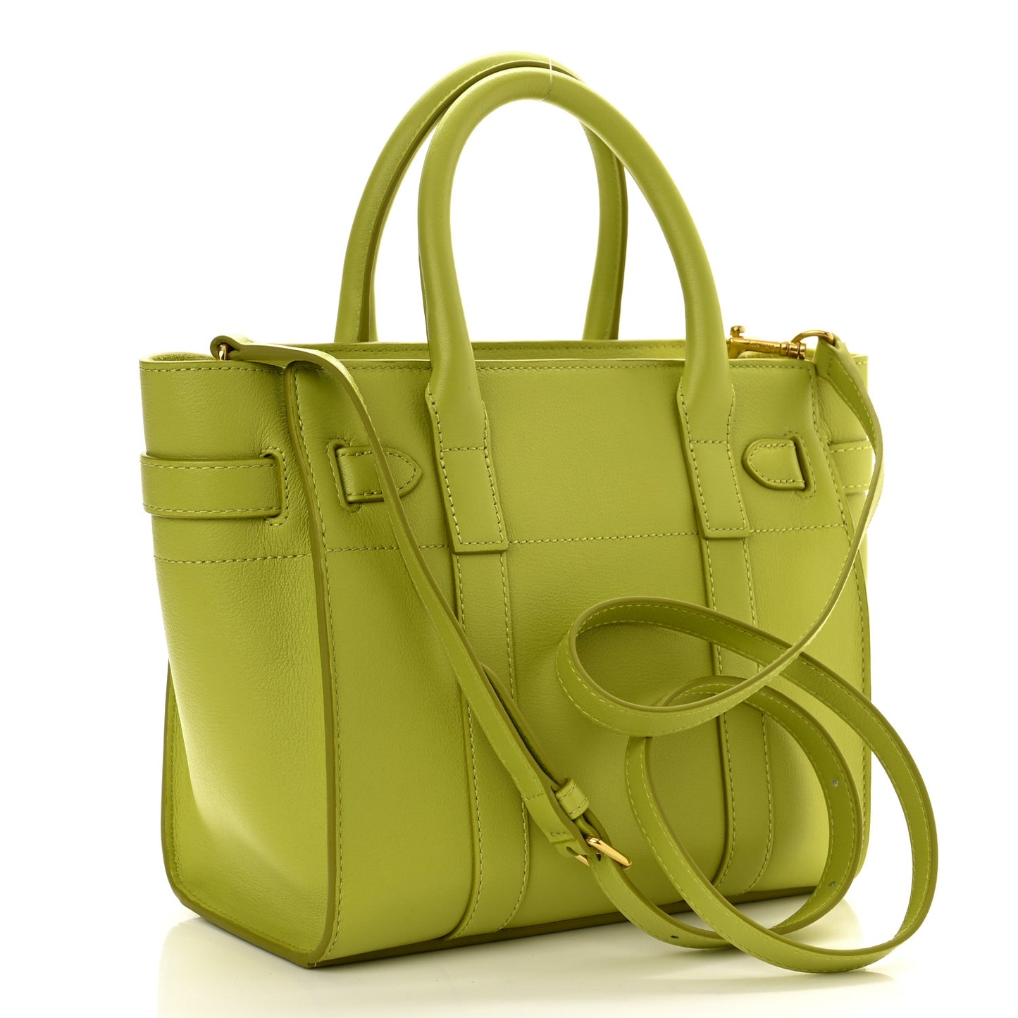 Small Classic Silky Calfskin Mini Zipped Bayswater Meadow Green