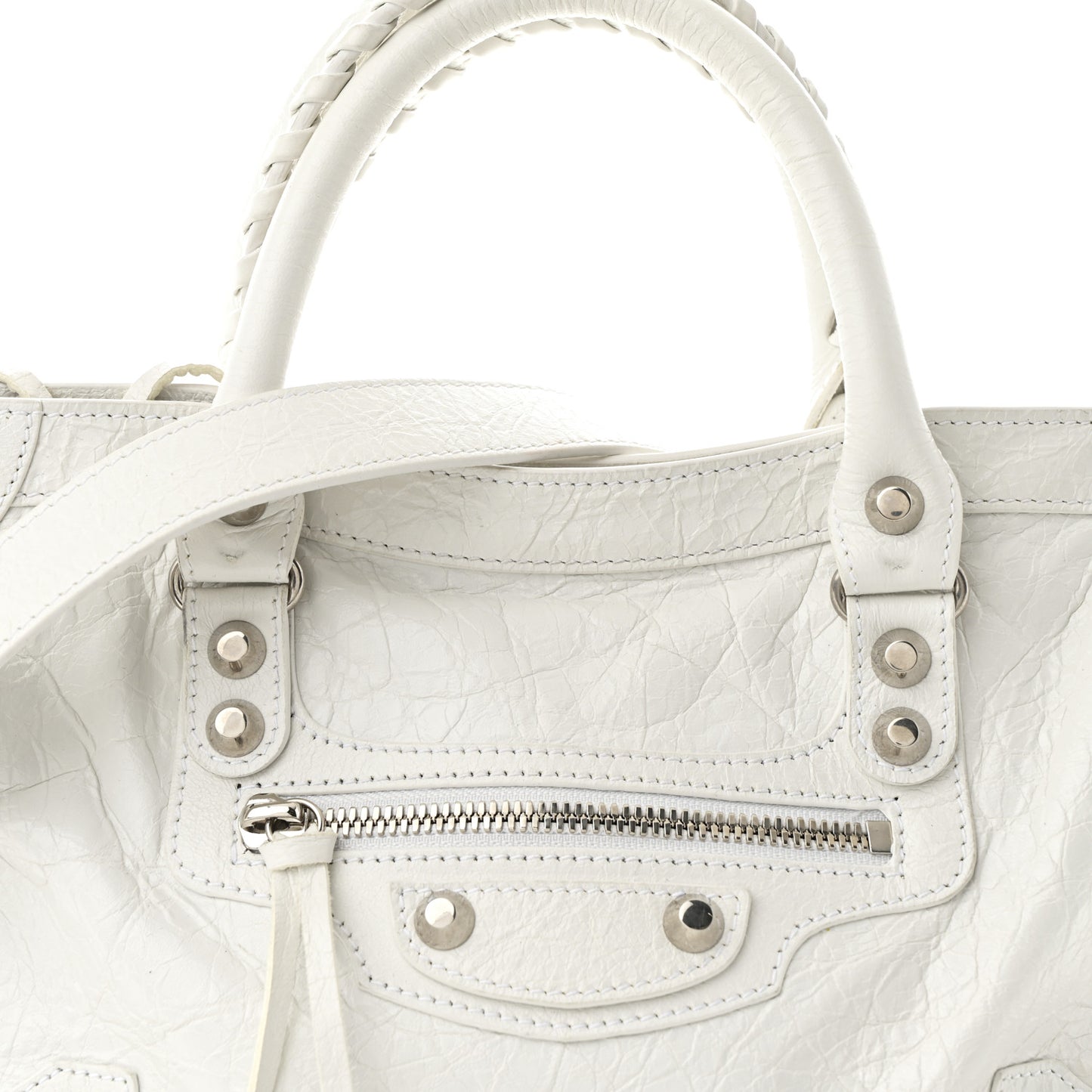 Agneau Arena Silver Hardware Small Le City Optic White