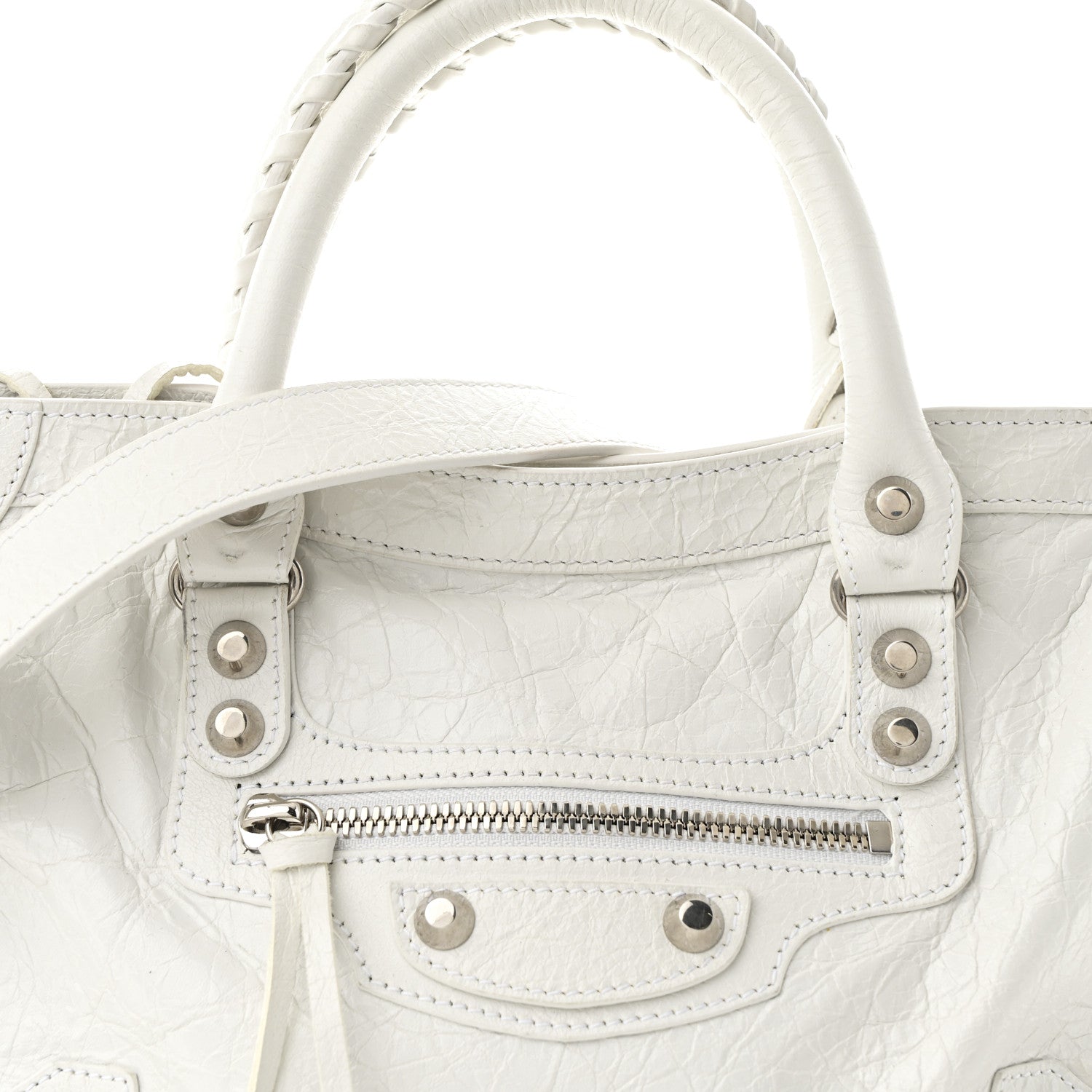 Balenciaga Agneau Arena Silver Hardware Small Le City Optic White 8 of 11
