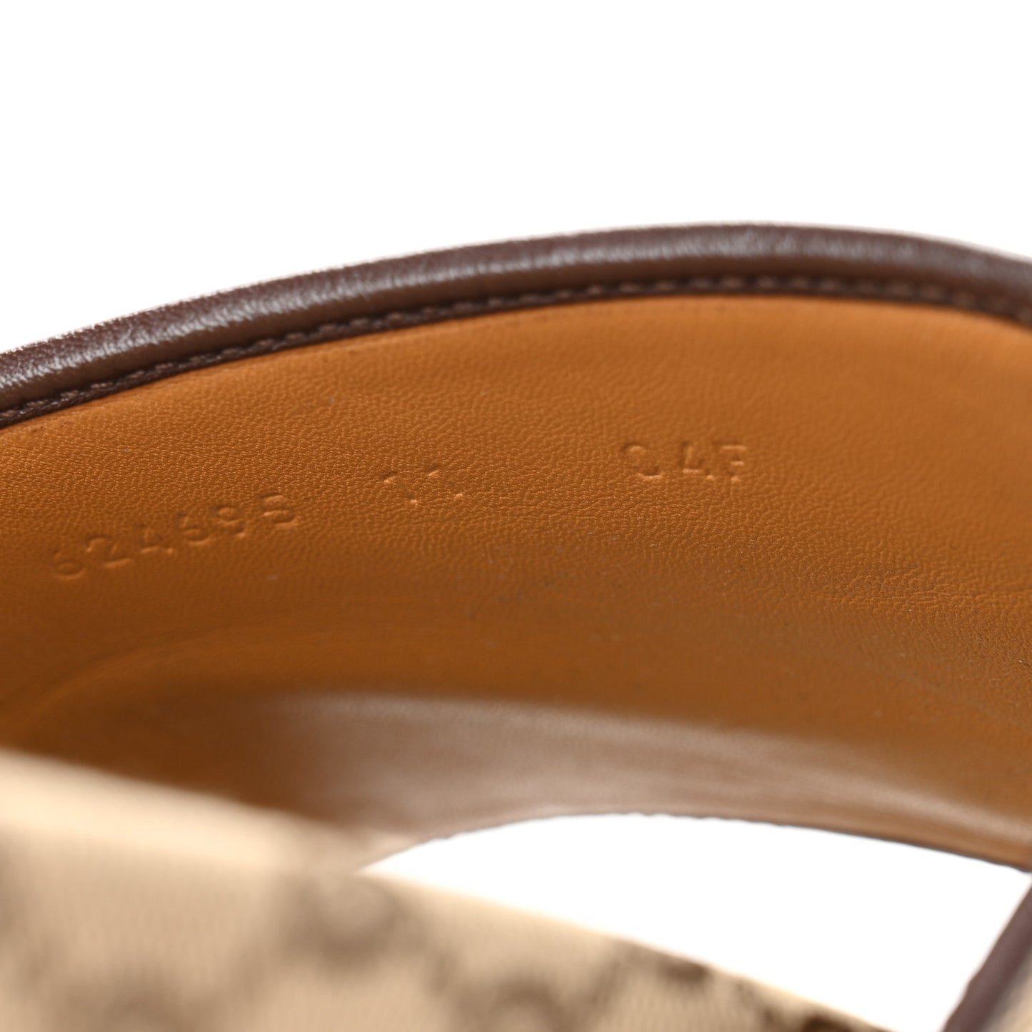 Canvas GG Monogram Mens Slide Sandals 11 Beige