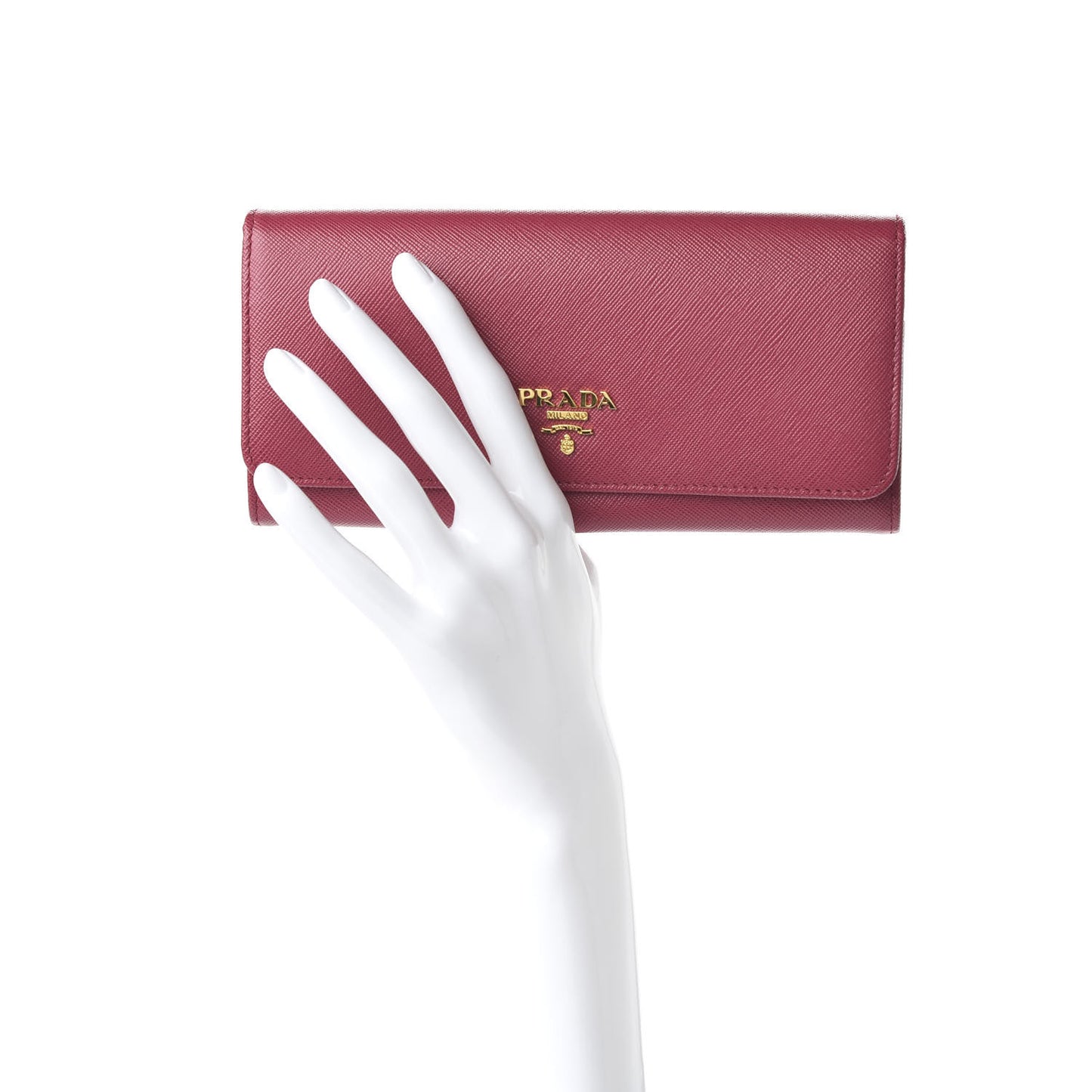 Saffiano Metal Continental Flap Wallet Peonia