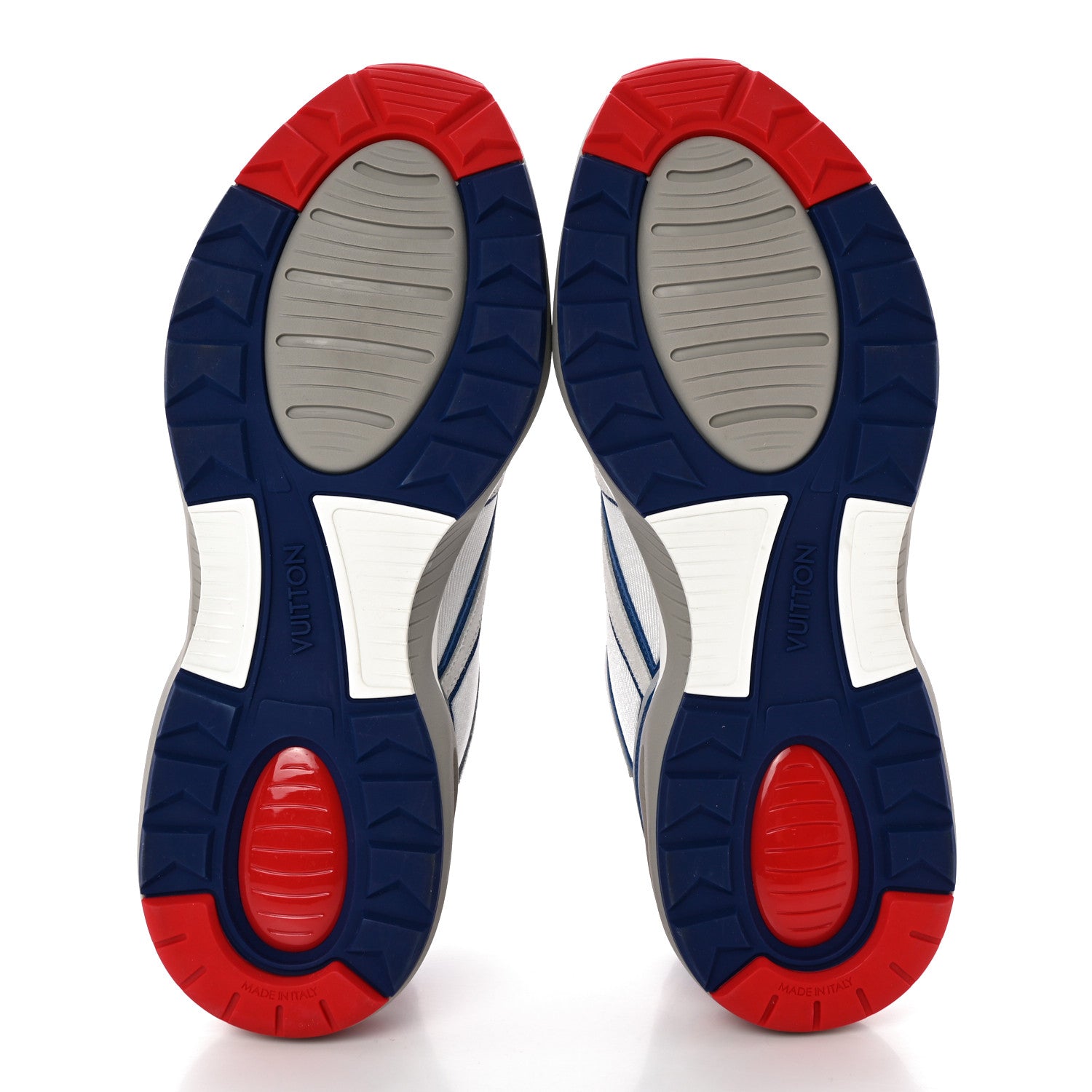Louis Vuitton Suede Calfskin Technical Fabric Monogram Trail Sneakers 10 White Red Blue 5 of 13