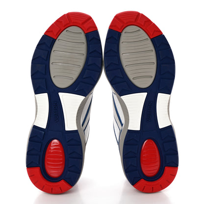 Louis Vuitton Suede Calfskin Technical Fabric Monogram Trail Sneakers 10 White Red Blue 5 of 13