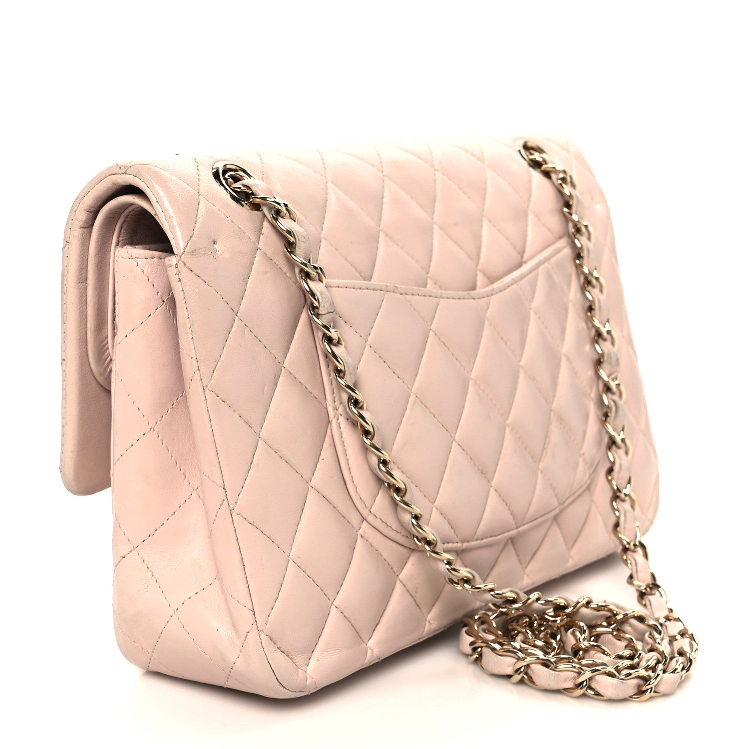 Chanel Lambskin Quilted Medium Double Flap Light Pink 3 of 12
