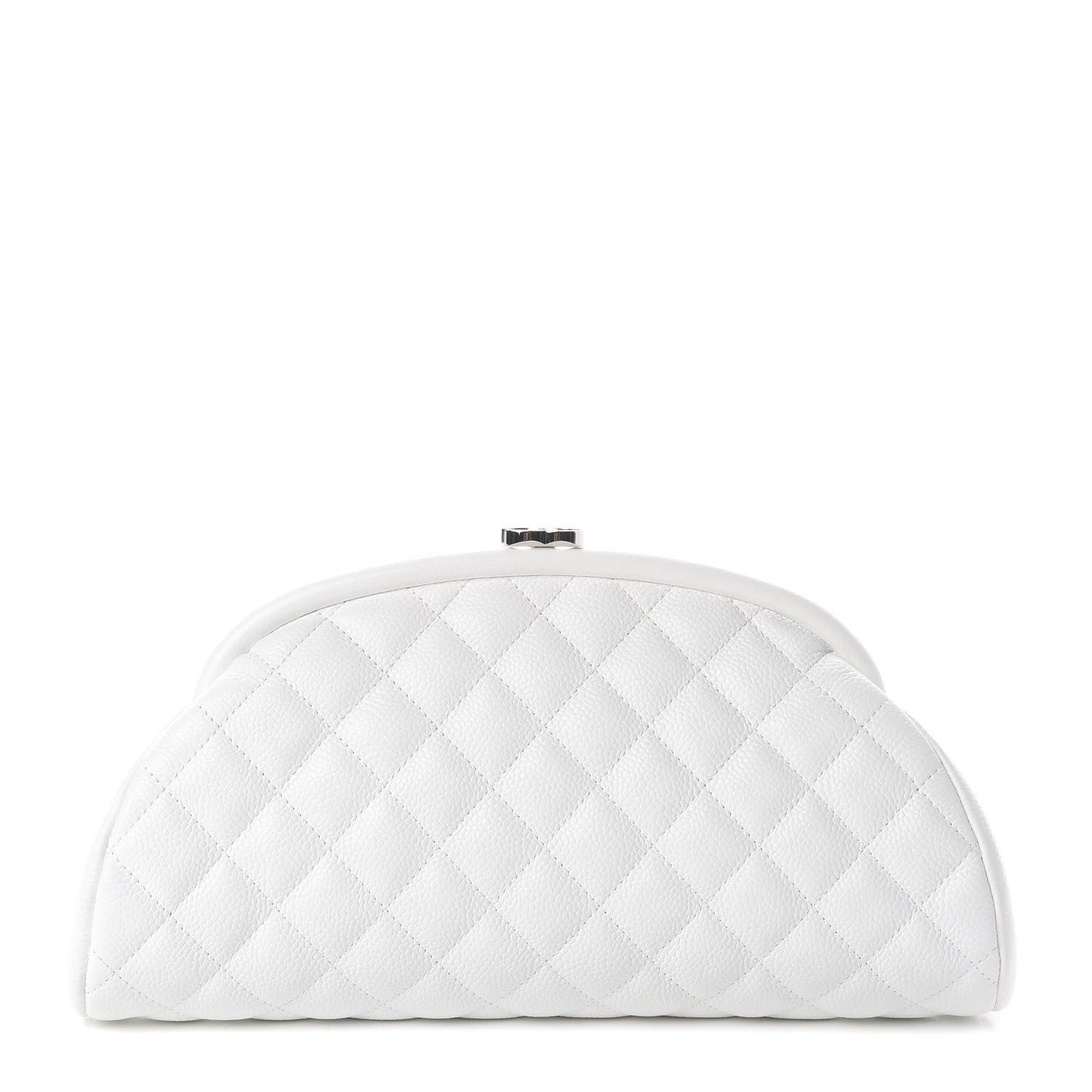 Caviar Quilted Timeless Clutch White
