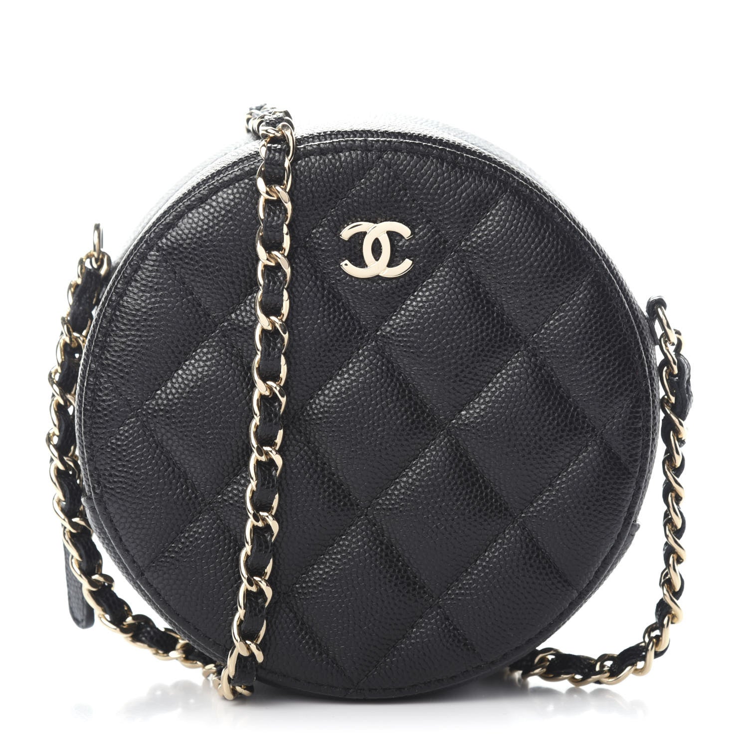 Chanel Caviar Quilted Round Clutch With Chain Black 1 of 9