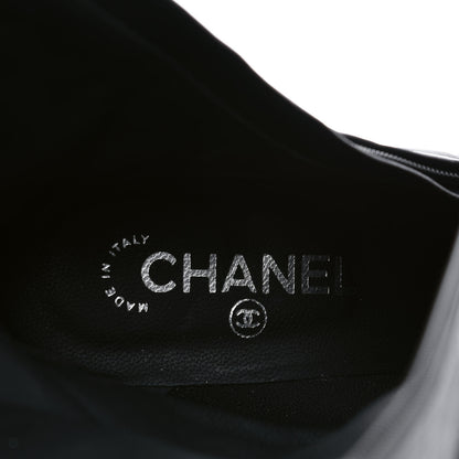 Chanel Lambskin Quilted CC Cap Toe Boots 38.5 Black 8 of 8