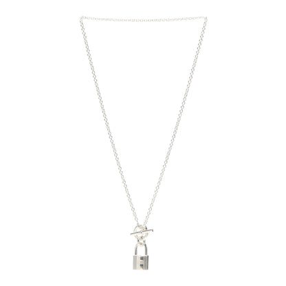 Hermes Sterling Silver Cadenas Kelly Lock Pendant Necklace 3 of 5