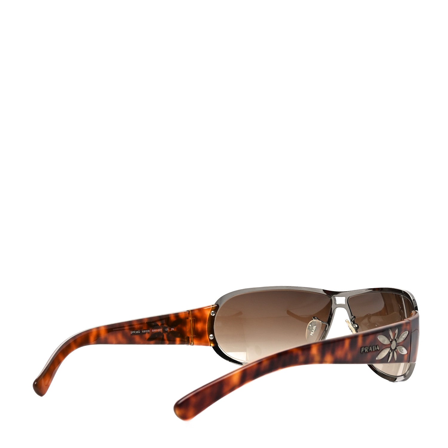 Prada Metal Acetate Sunglasses SPR 56G Brown 4 of 7