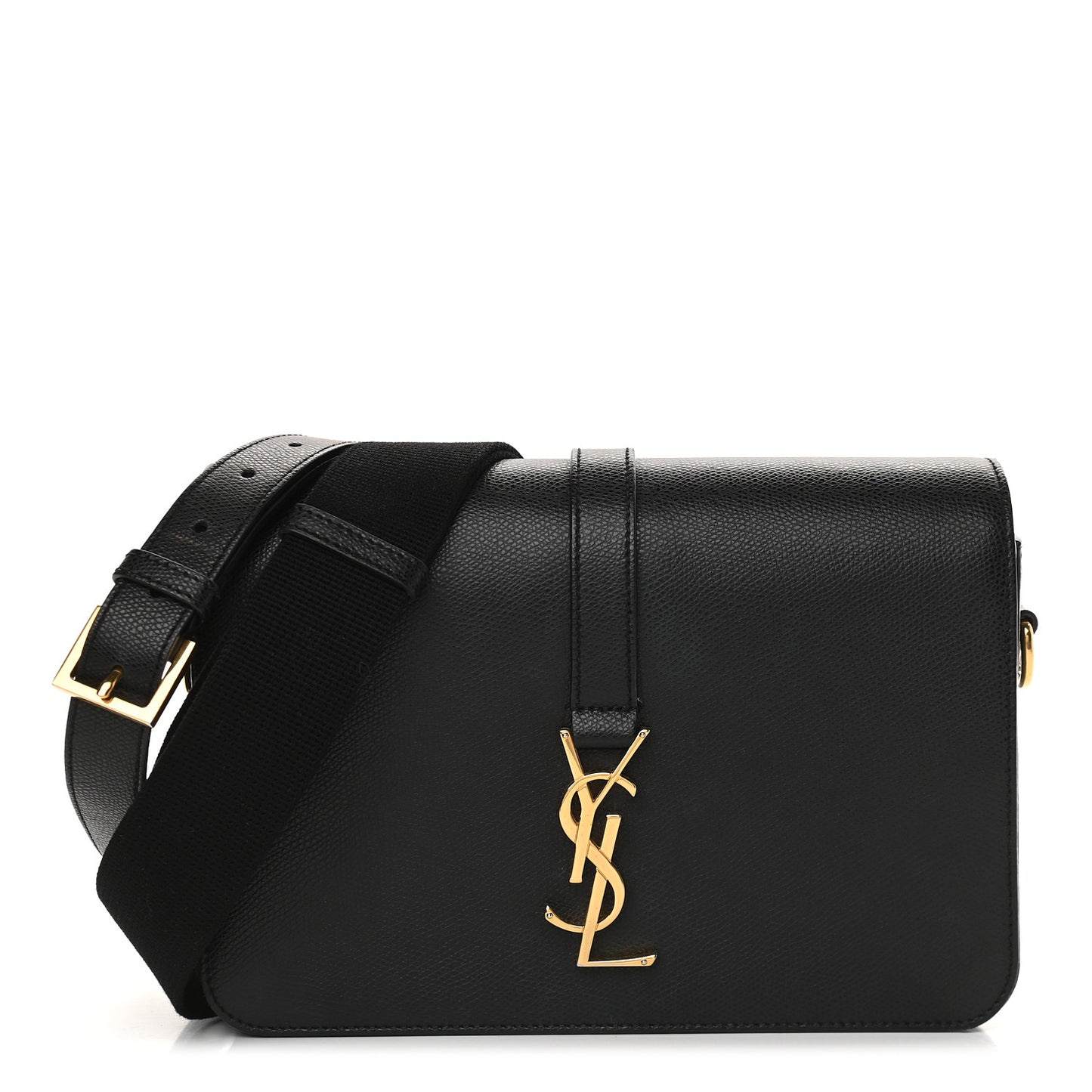 Textured Calfskin Medium Classic Monogram Universite Bag Black