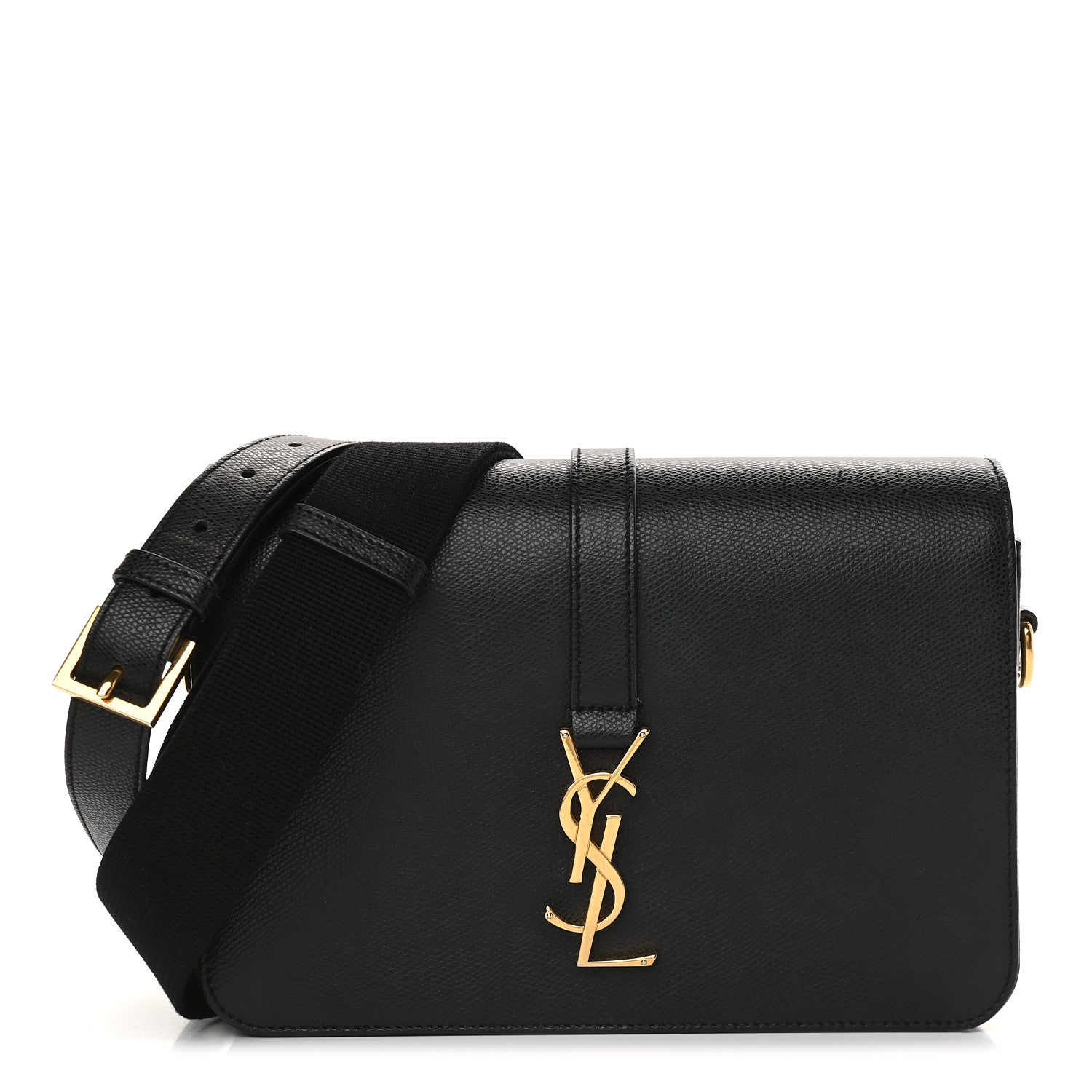 Saint Laurent Textured Calfskin Medium Classic Monogram Universite Bag Black 1 of 9