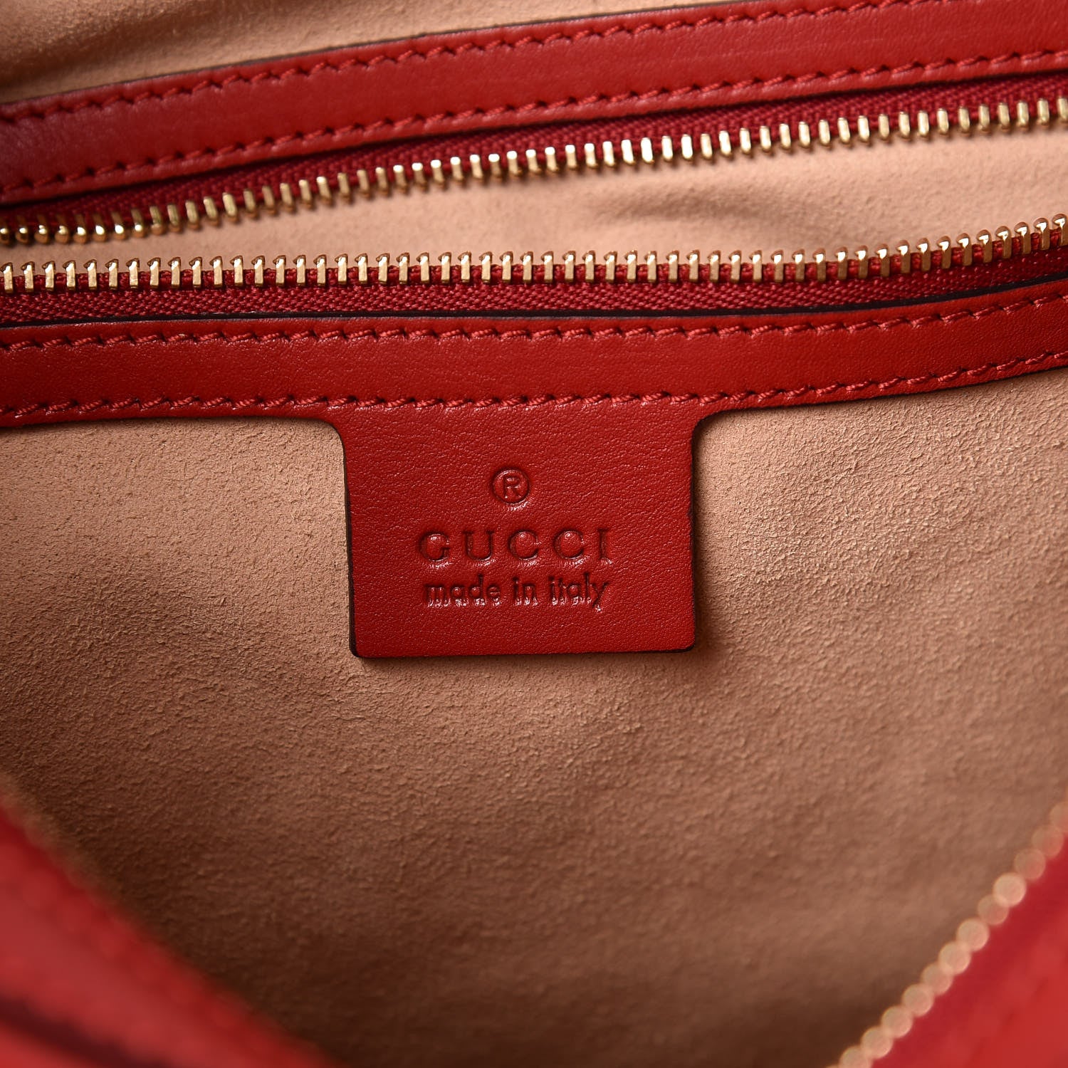 Gucci Apollo Calfskin GG Dadini Embroidered Chain Hobo Hibiscus Red 8 of 9