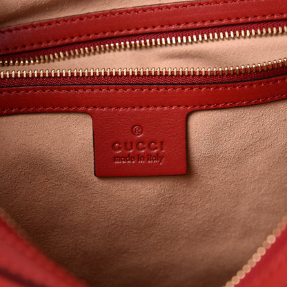 Gucci Apollo Calfskin GG Dadini Embroidered Chain Hobo Hibiscus Red 8 of 9