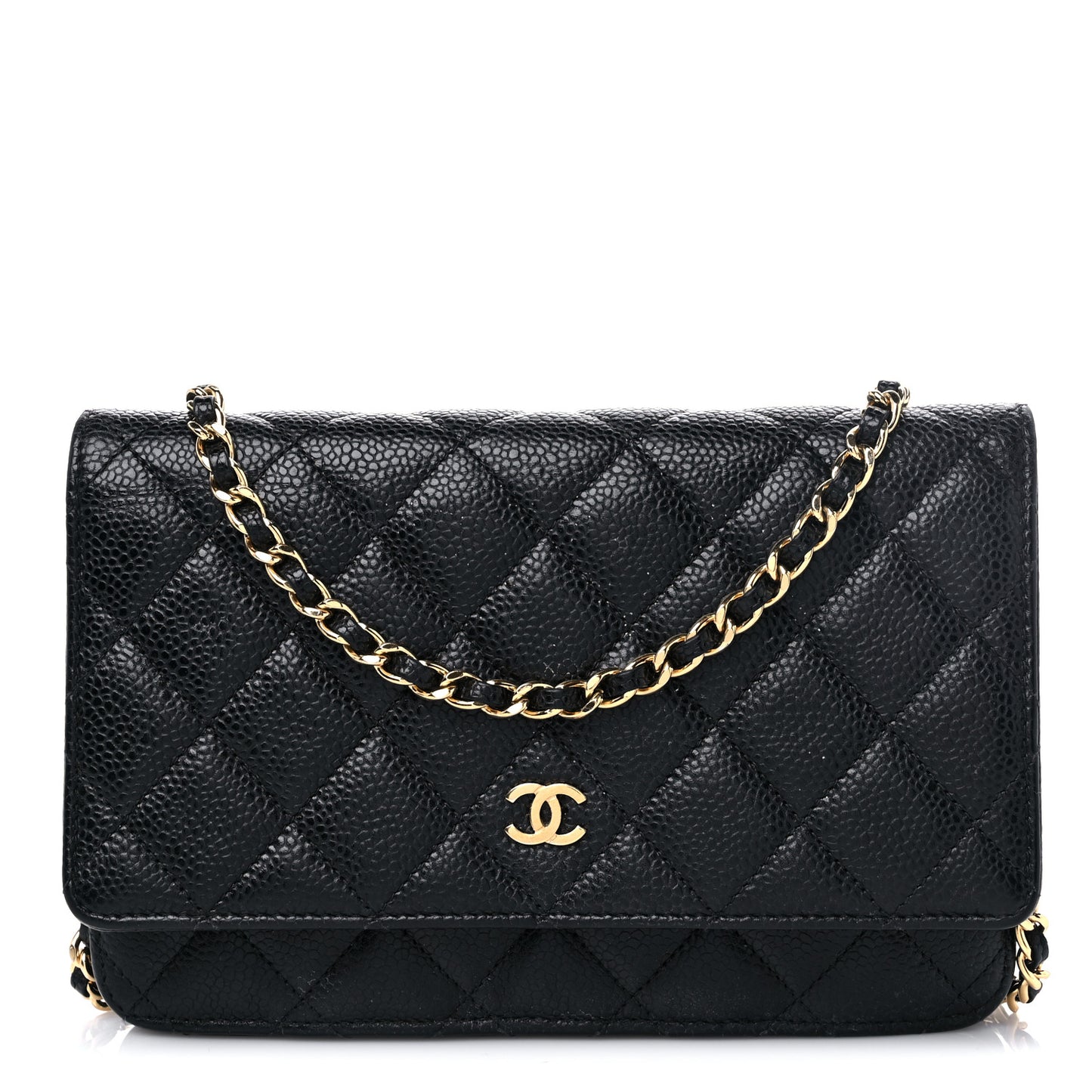 Caviar Quilted Wallet On Chain WOC Black