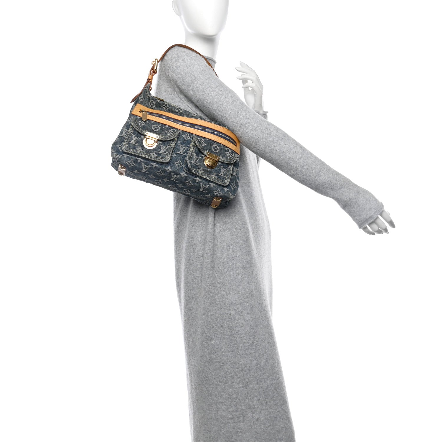Louis Vuitton Monogram Denim Baggy PM Blue 2 of 14