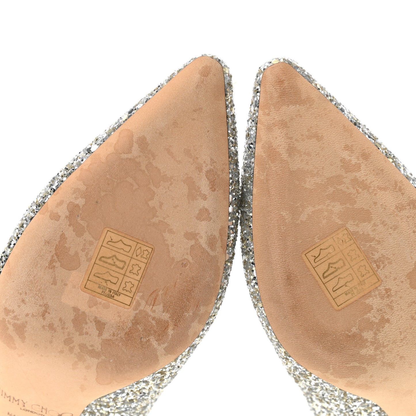 Glitter Pointy Toe Romy 85 Pumps 37.5 Champagne