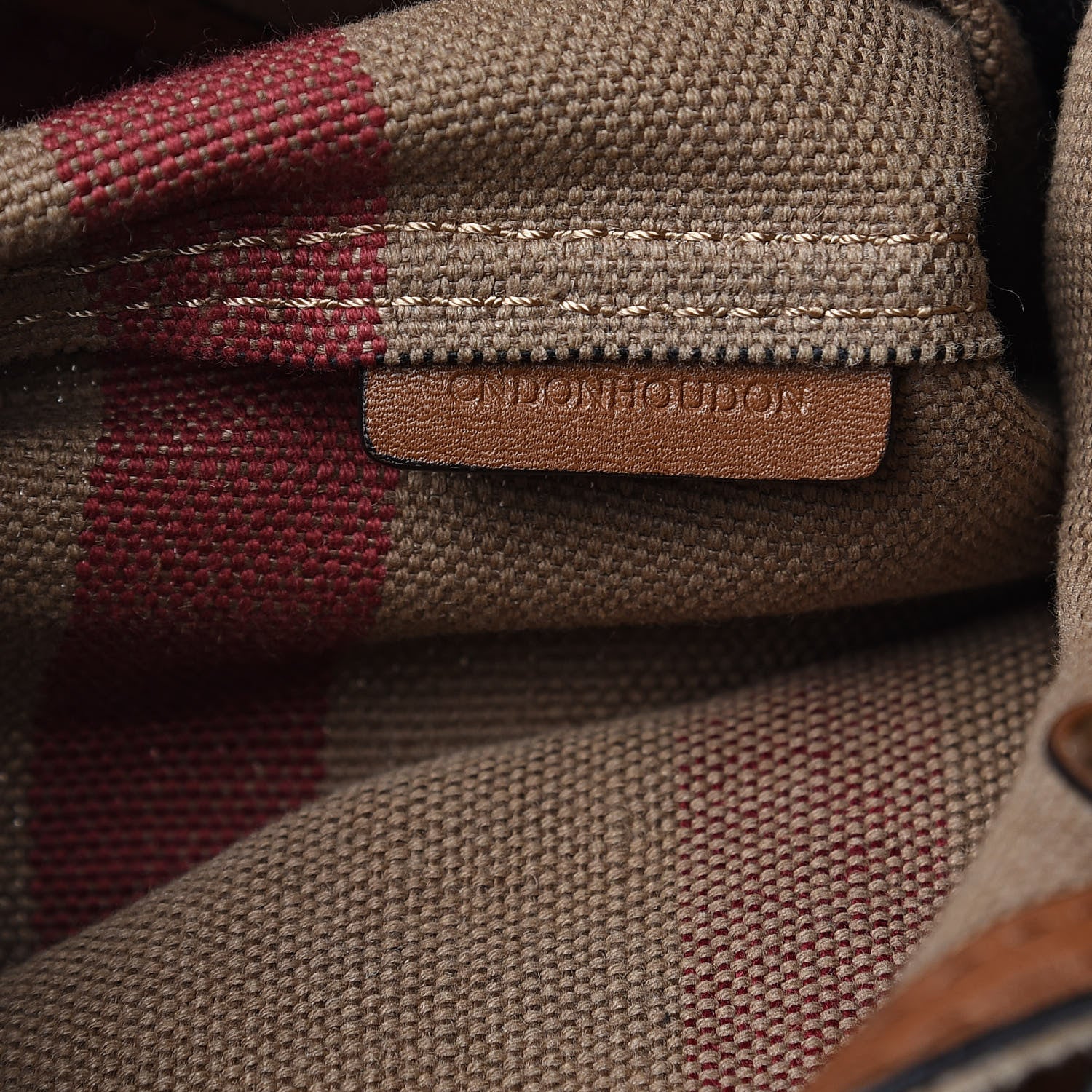 Burberry Overdyed Canvas Mega Check Medium Chiltern Backpack Tan 7 of 8