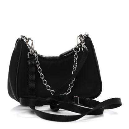 Prada Tessuto Nylon Mini Re-Edition 2000 Shoulder Bag Black 3 of 13