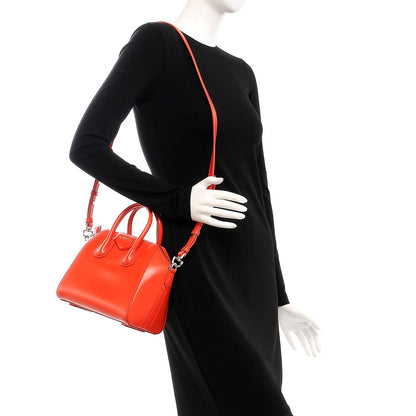 Givenchy Shiny Lord Calfskin Mini Antigona Bright Orange 2 of 8