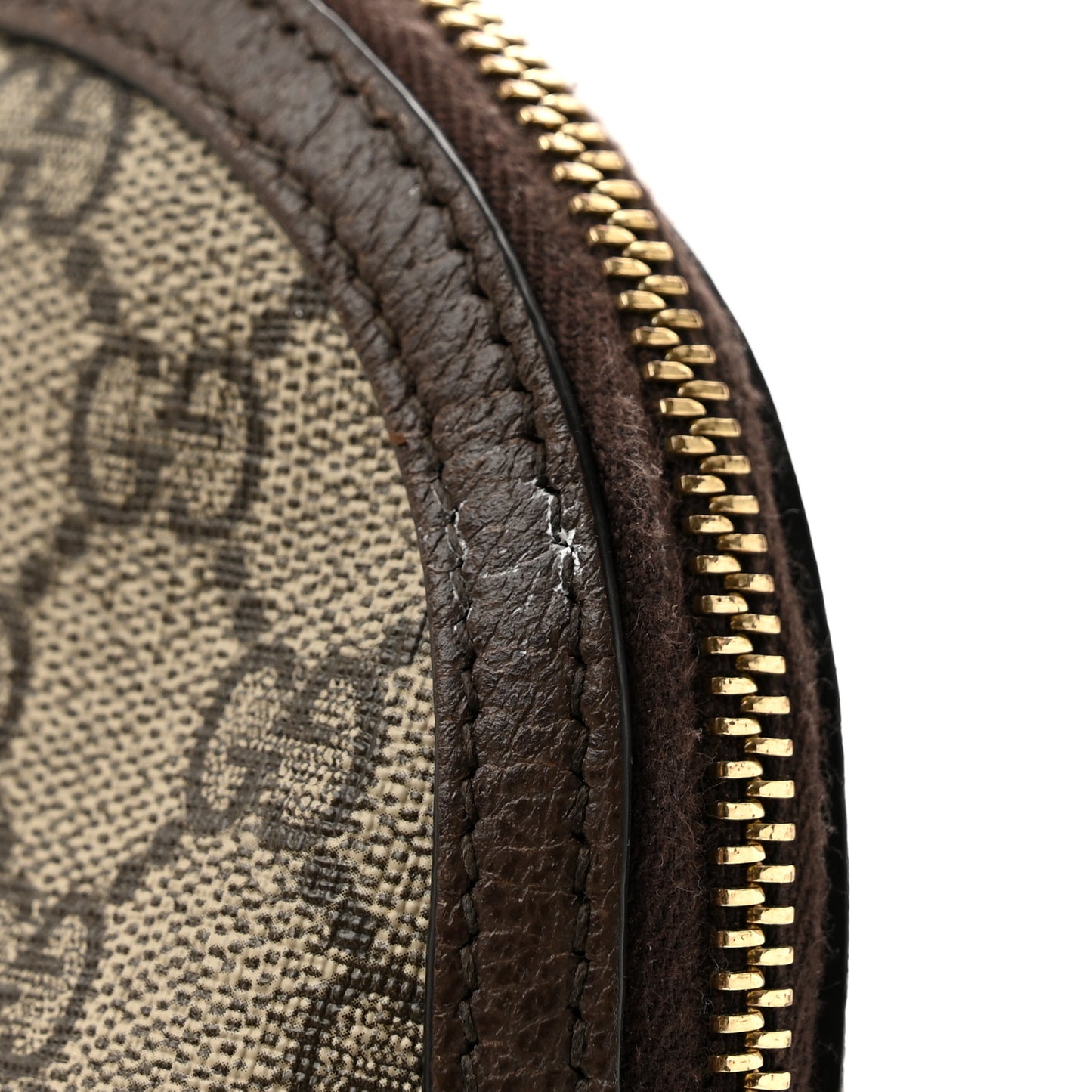 GG Supreme Monogram Textured Calfskin Web Large Ophidia Cosmetic Case Beige Ebony New Acero