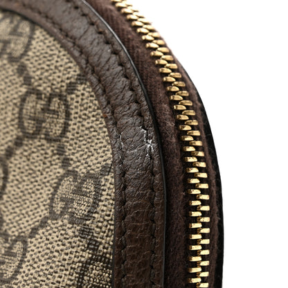 Gucci GG Supreme Monogram Textured Calfskin Web Large Ophidia Cosmetic Case Beige Ebony New Acero 9 of 9