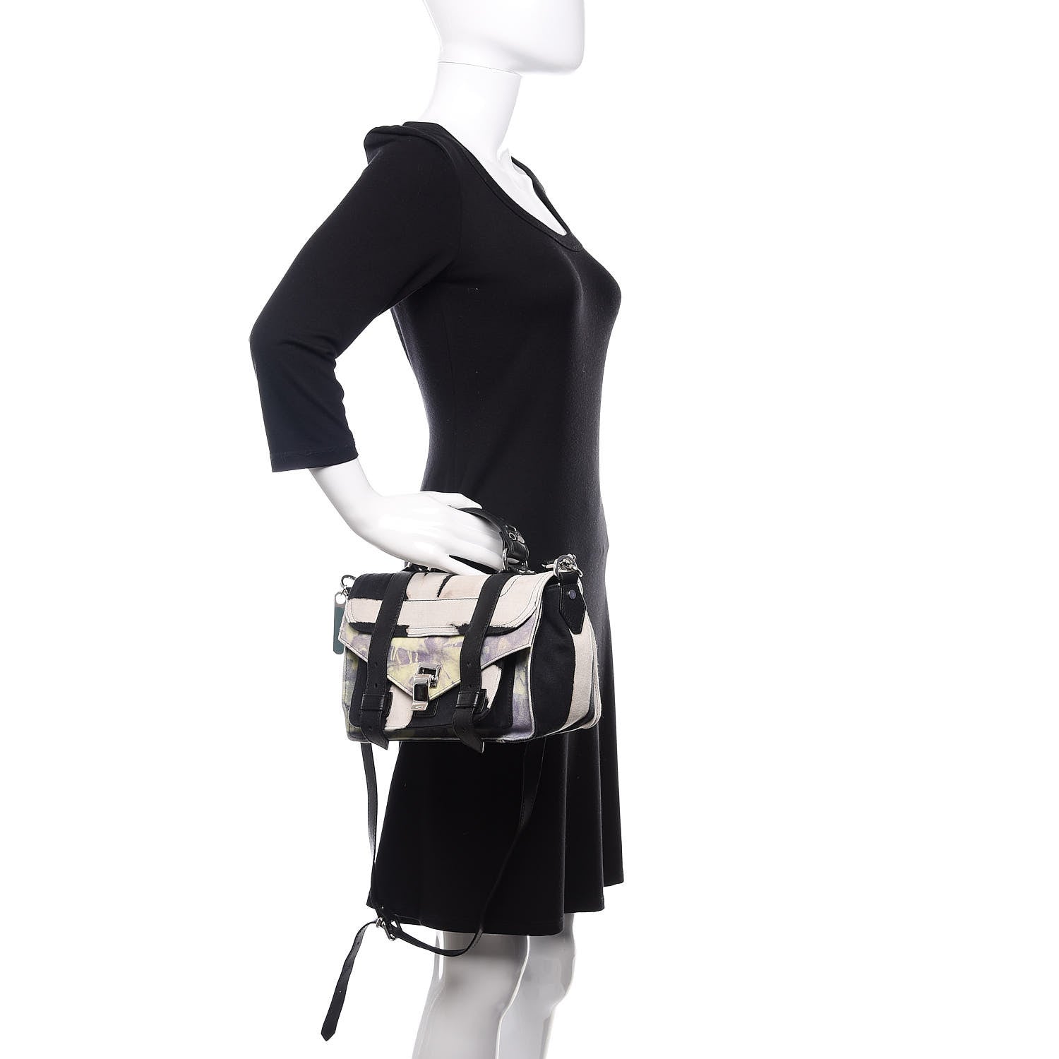 Proenza Schouler Canvas Tie Dye Tiny PS1 Satchel Black Multicolor 3 of 10