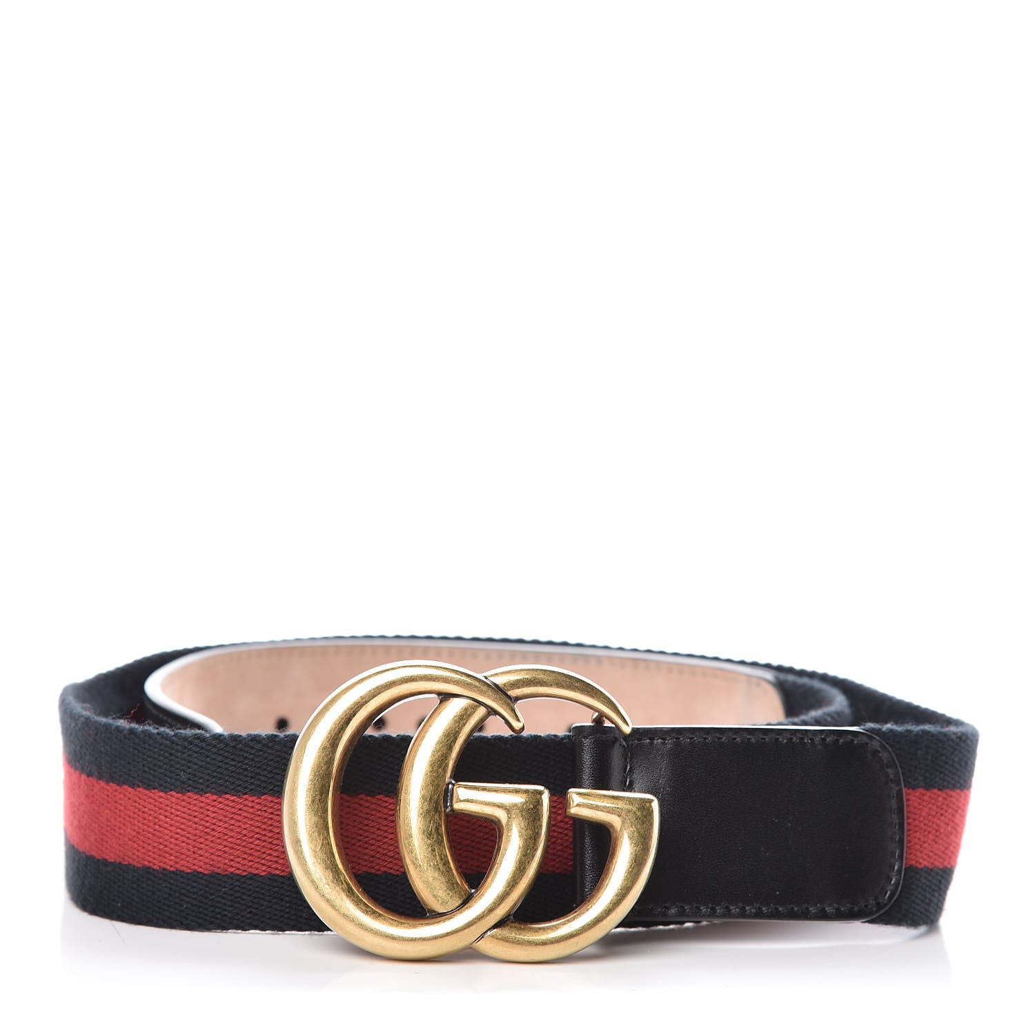 Gucci Nylon Calfskin Double G Web 40mm Belt 85 34 Blue Red Black 1 of 9