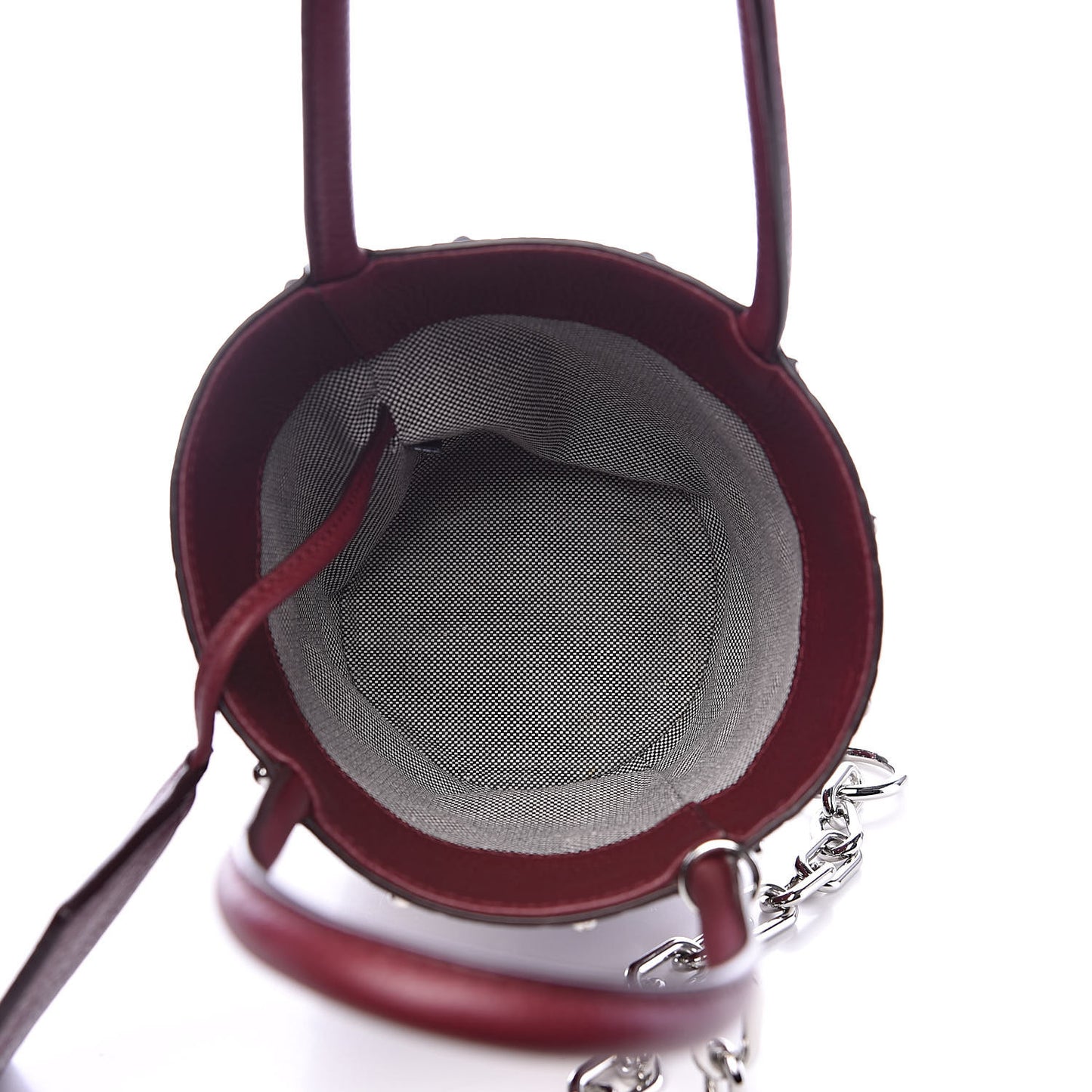 Pebbled Calfskin Mini Roxy Bucket Bag Burgundy