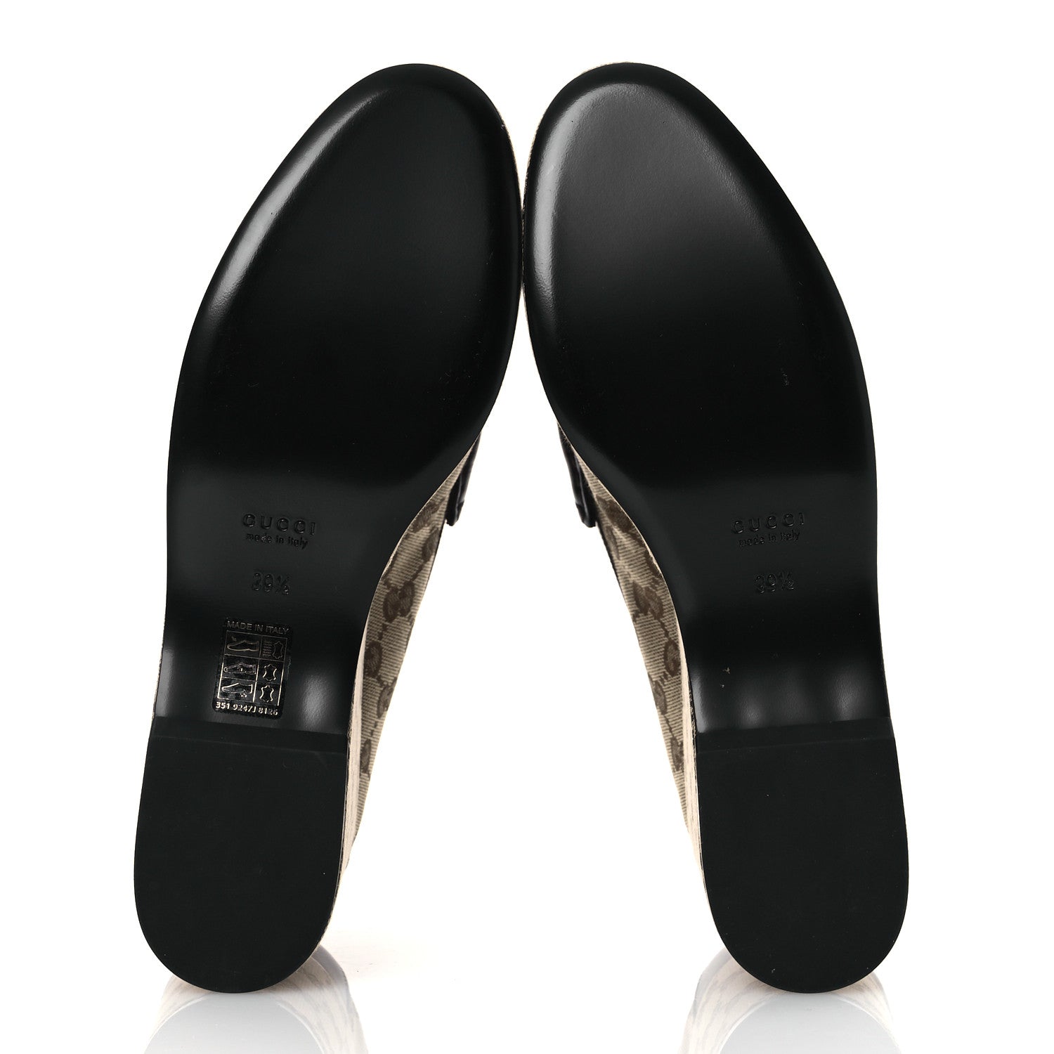 Gucci Canvas GG Monogram Horsebit Calfskin Womens Horsebit Platform Loafers 39.5 Beige Ebony Cocoa 7 of 12