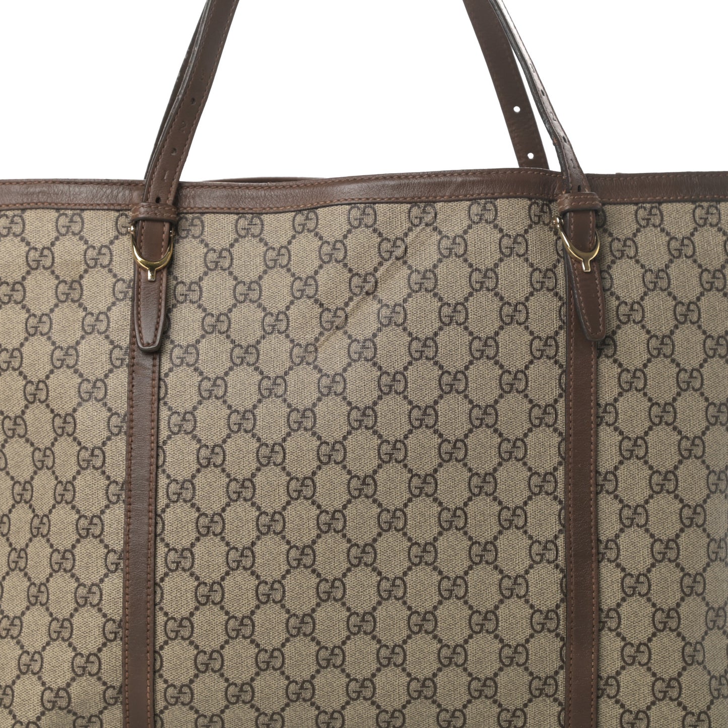 GG Supreme Monogram Medium Nice Tote Brown
