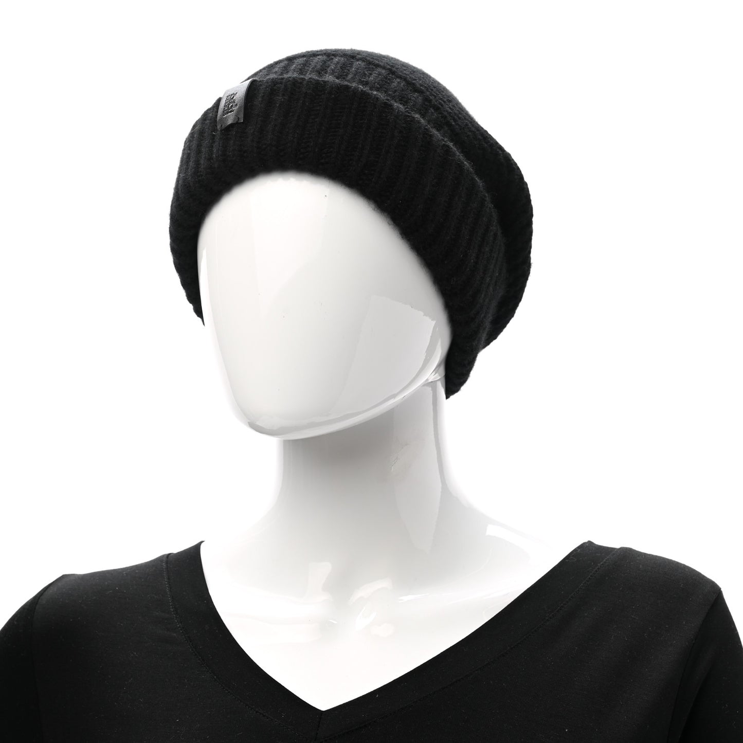 Cashmere Beanie Hat M Black