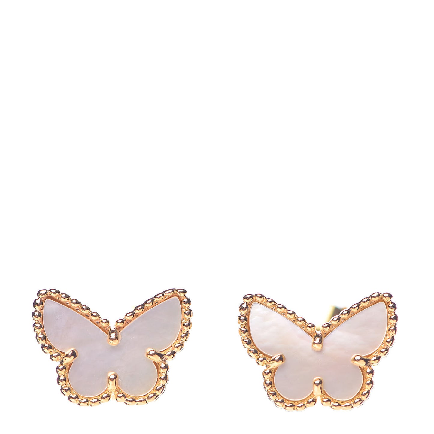 18K Yellow Gold Mother of Pearl Sweet Alhambra Butterfly Earrings