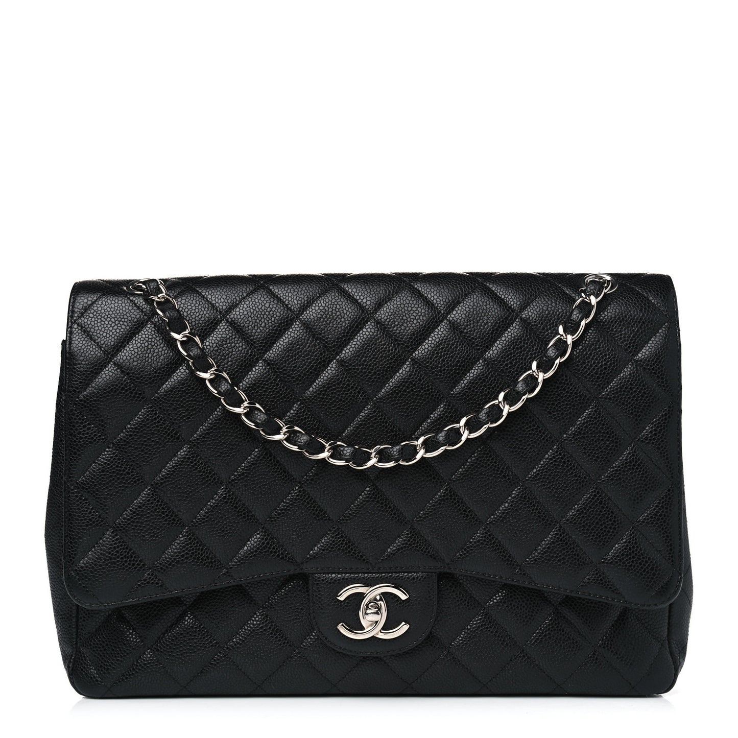 Caviar Quilted Maxi Double Flap Black
