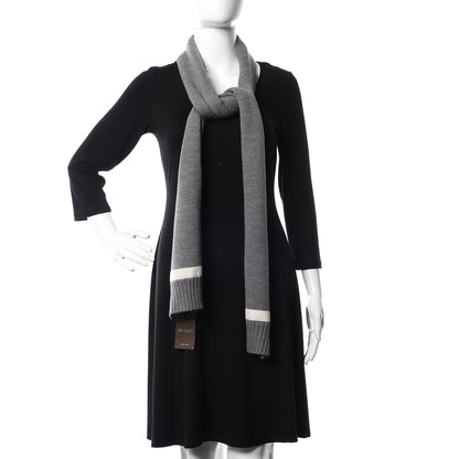Gucci Wool Newporte Long Scarf Graphite Ivory 2 of 5