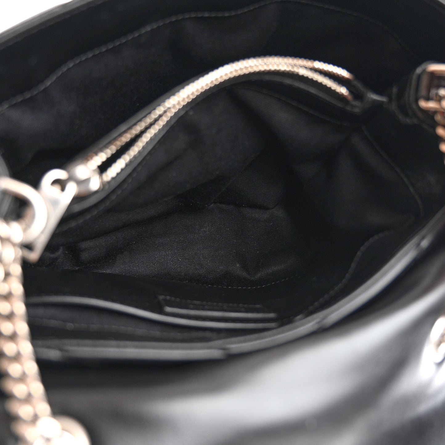 Calfskin Y Quilted Monogram Small Loulou Chain Satchel Black