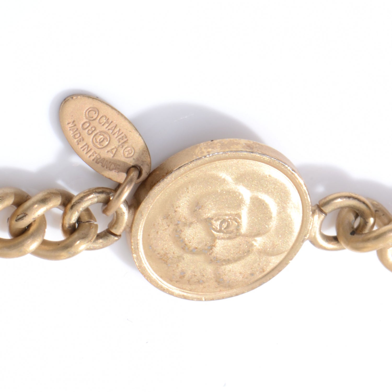 Chanel CC Coco Camellia Coin Long Necklace Gold 5 of 5