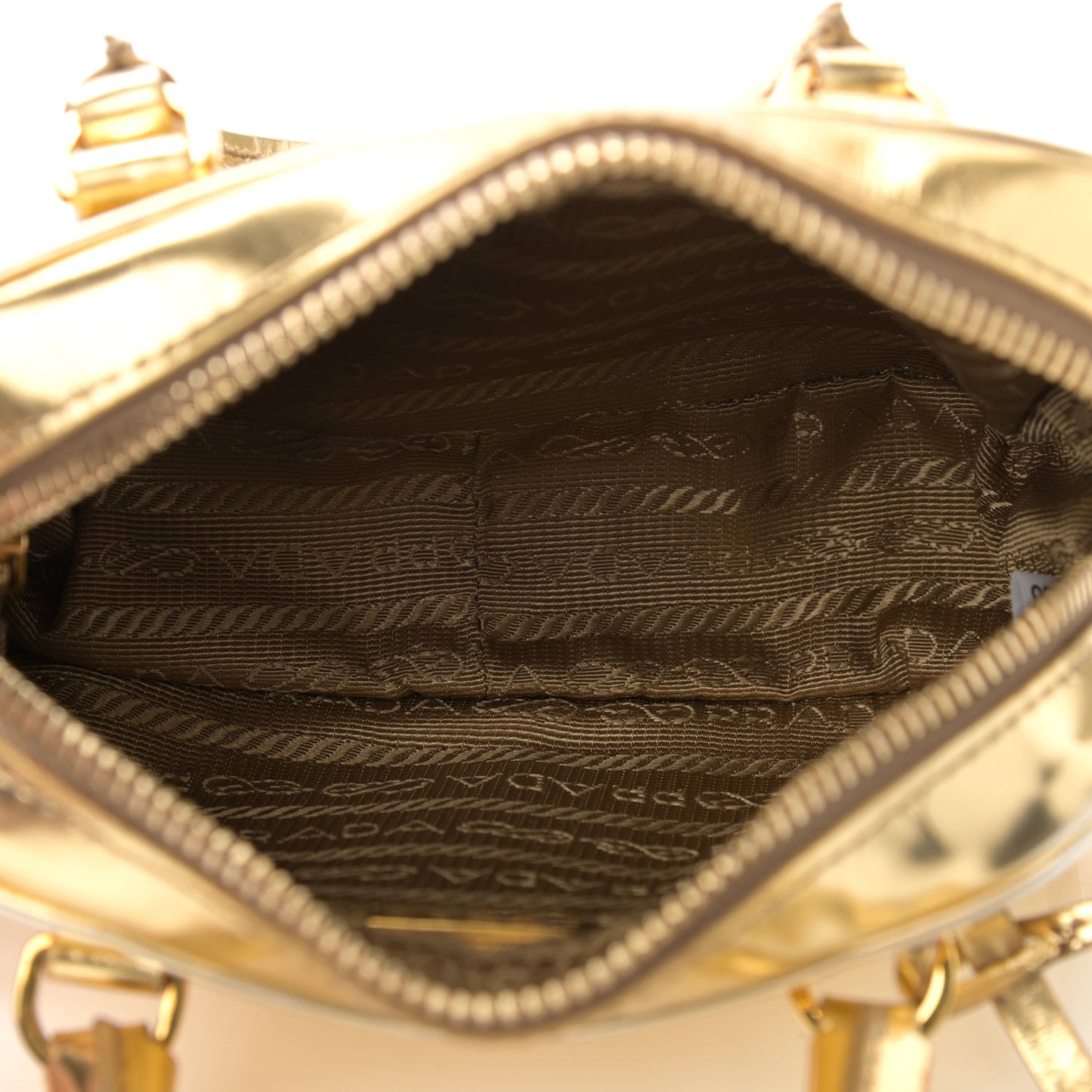 Metallic Vitello Mini Top Handle Crossbody Bag Platino