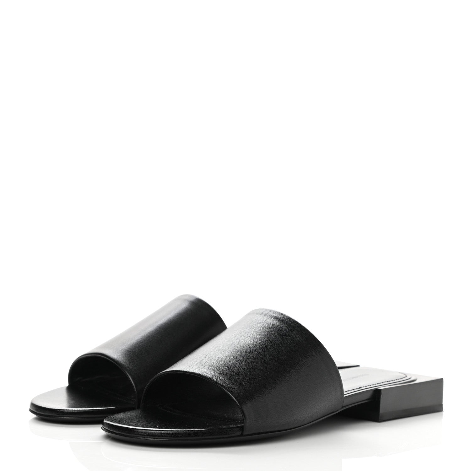 Balenciaga Shiny Smooth Sheepskin Box Flat Sandals 35.5 Black 3 of 9