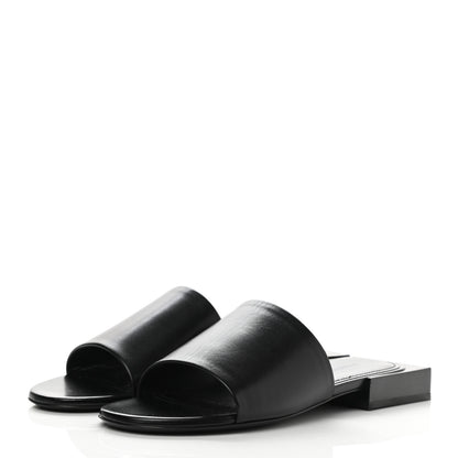 Balenciaga Shiny Smooth Sheepskin Box Flat Sandals 35.5 Black 3 of 9