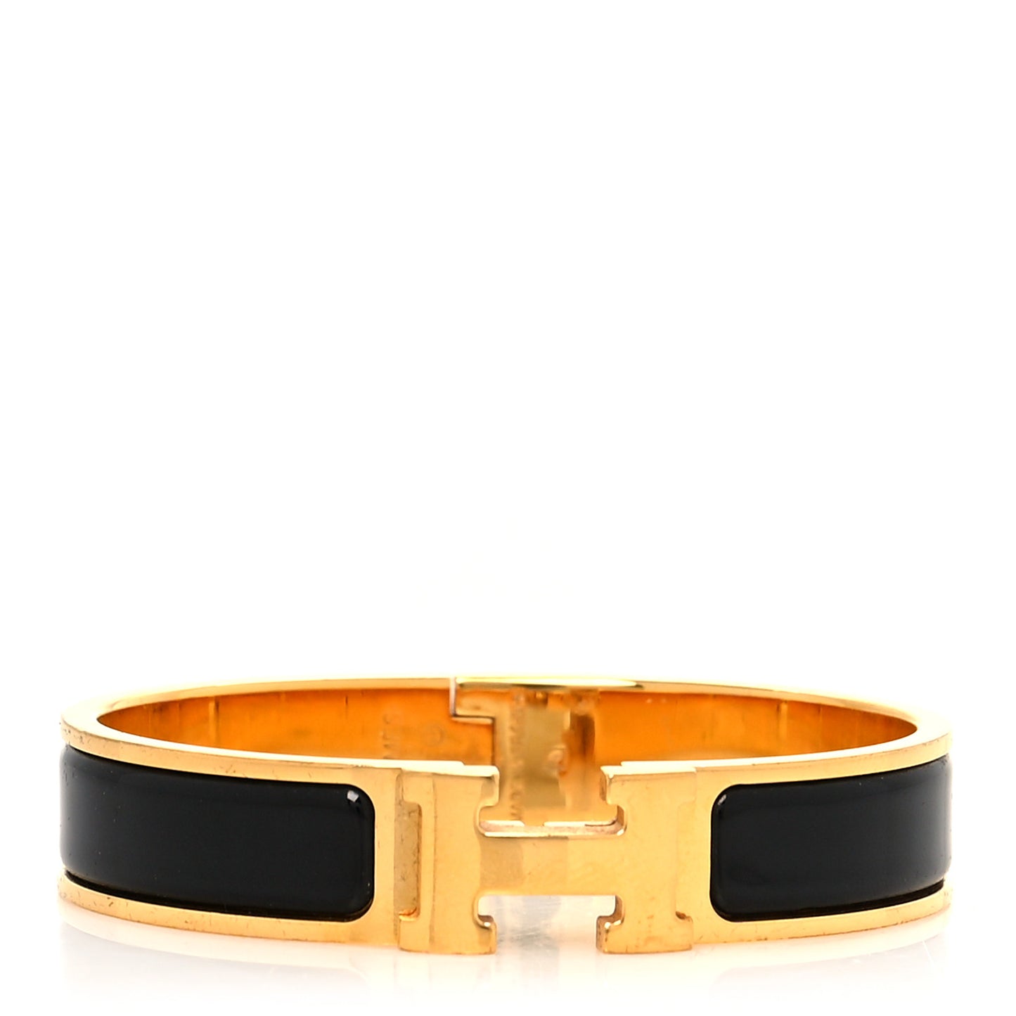 Enamel Narrow Clic Clac H Bracelet PM Black