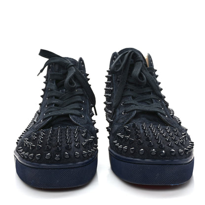 Christian Louboutin Veau Velours Mens Louis Orlato Flat Spikes Sneakers 46 Navy 2 of 8