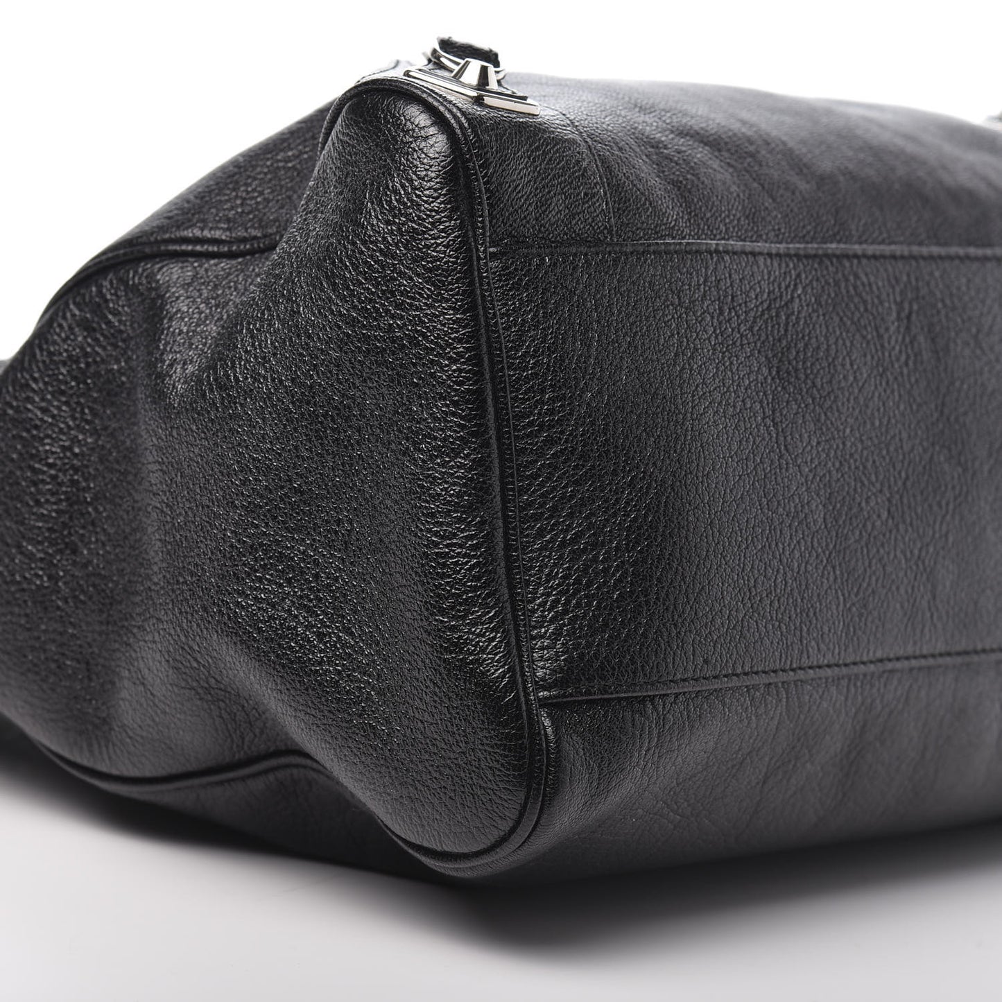 Chevre Silver Metallic Edge Hardware Velo Black